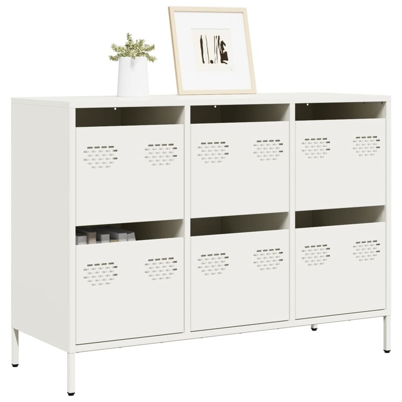 Buffet blanc 101,5x39x73,5 cm acier lamin  froid