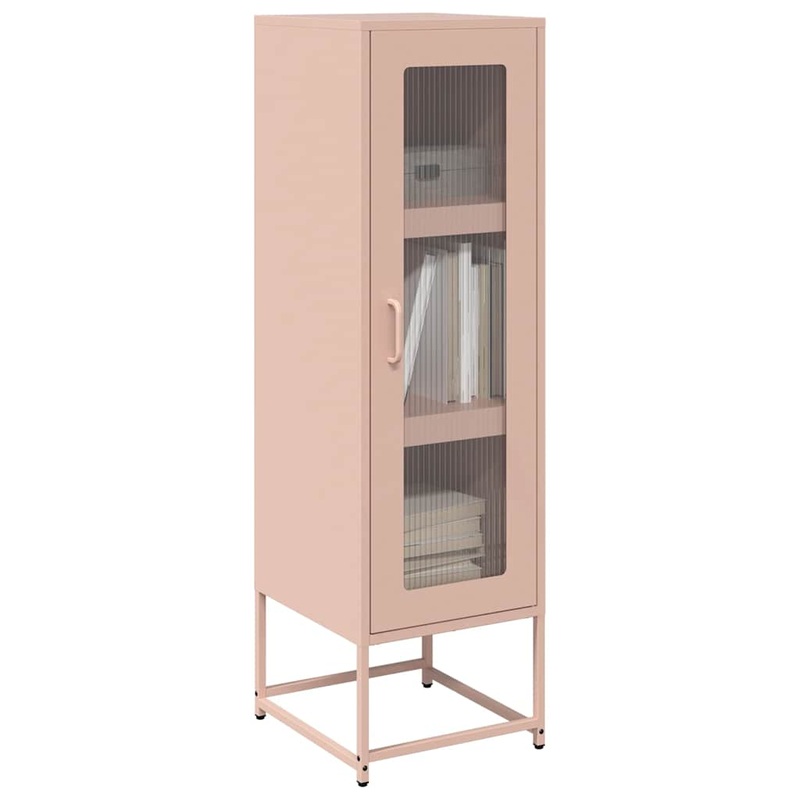 Buffet haut rose 36x39x123 cm acier lamin  froid