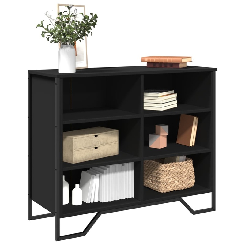 Buffet noir 91x35,5x74,5 cm bois dingnierie