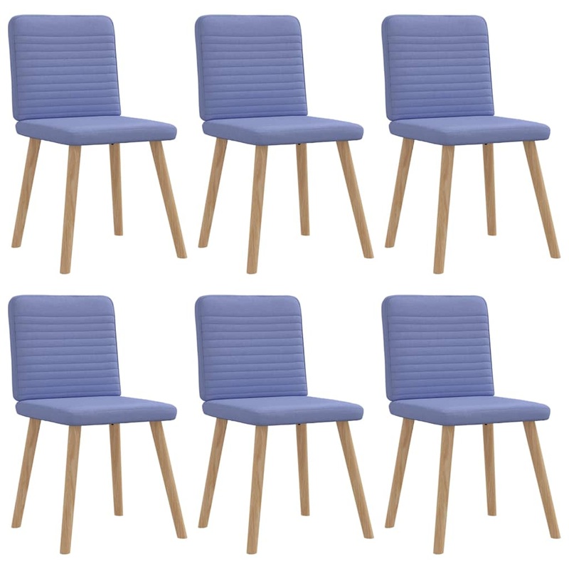 Chaises  manger lot de 6 bleu jean tissu