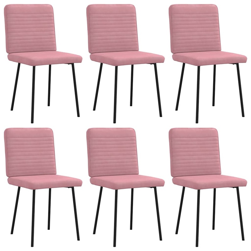 Chaises  manger lot de 6 rose velours