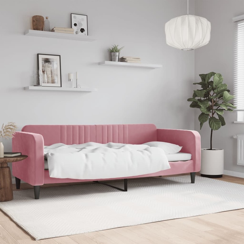 Lit de repos sans matelas rose 80x200 cm velours