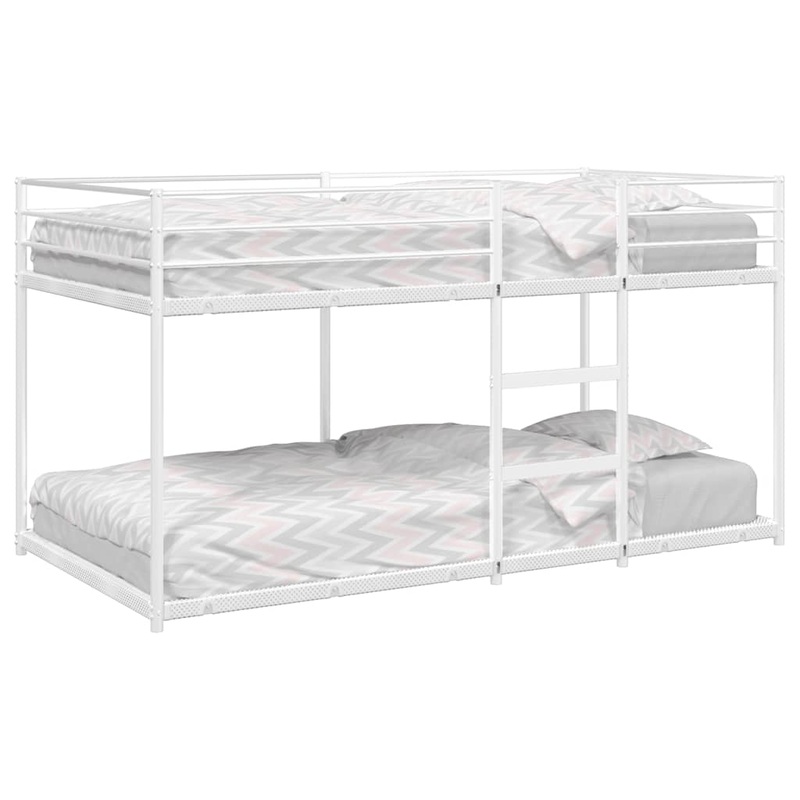 Lit superpos sans matelas blanc 90x190 cm acier