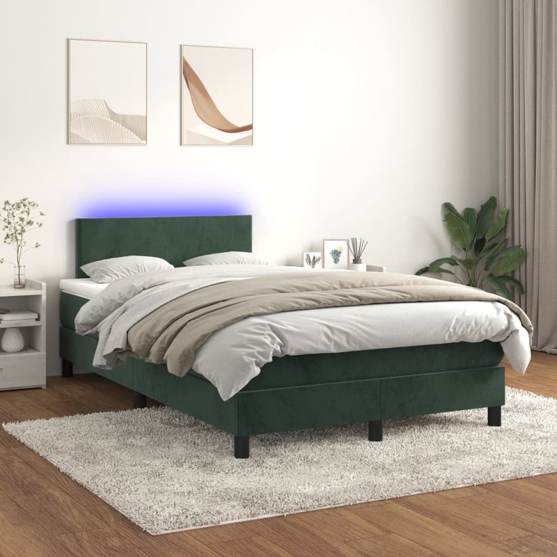 Sommier  lattes de lit avec matelas LED Vert fonc 120x200 cm