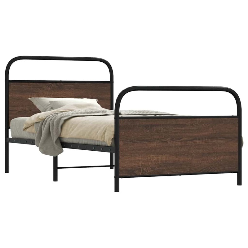 Cadre de lit sans matelas 100x200 cm chne marron