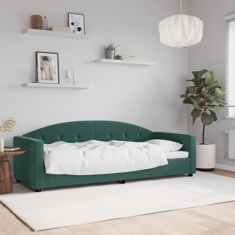 Lit de repos sans matelas vert fonc 80x200 cm velours