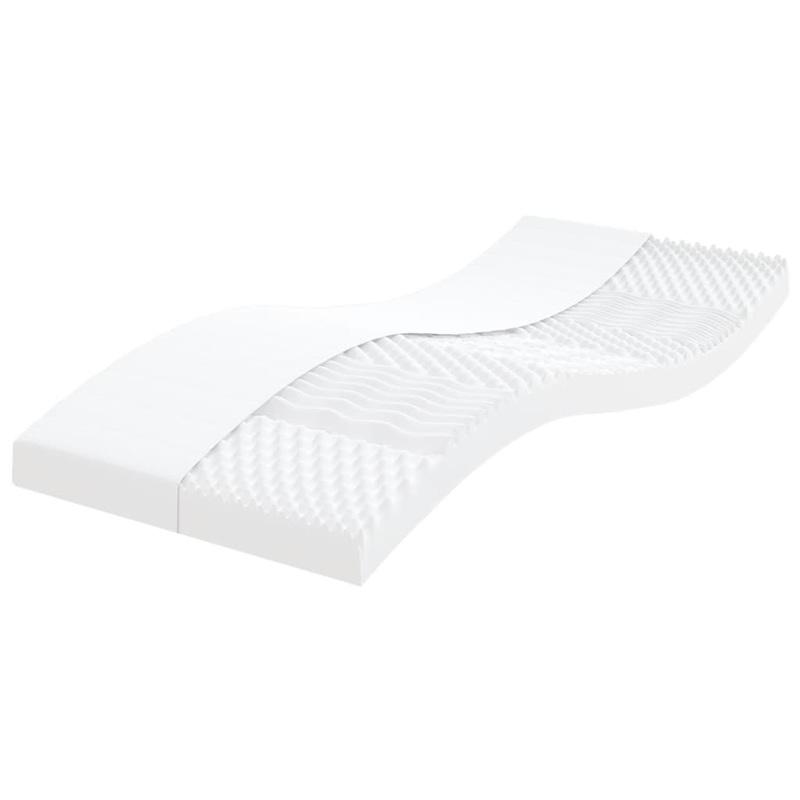 Matelas en mousse blanc 90x190 cm 7 zones duret 20 ILD