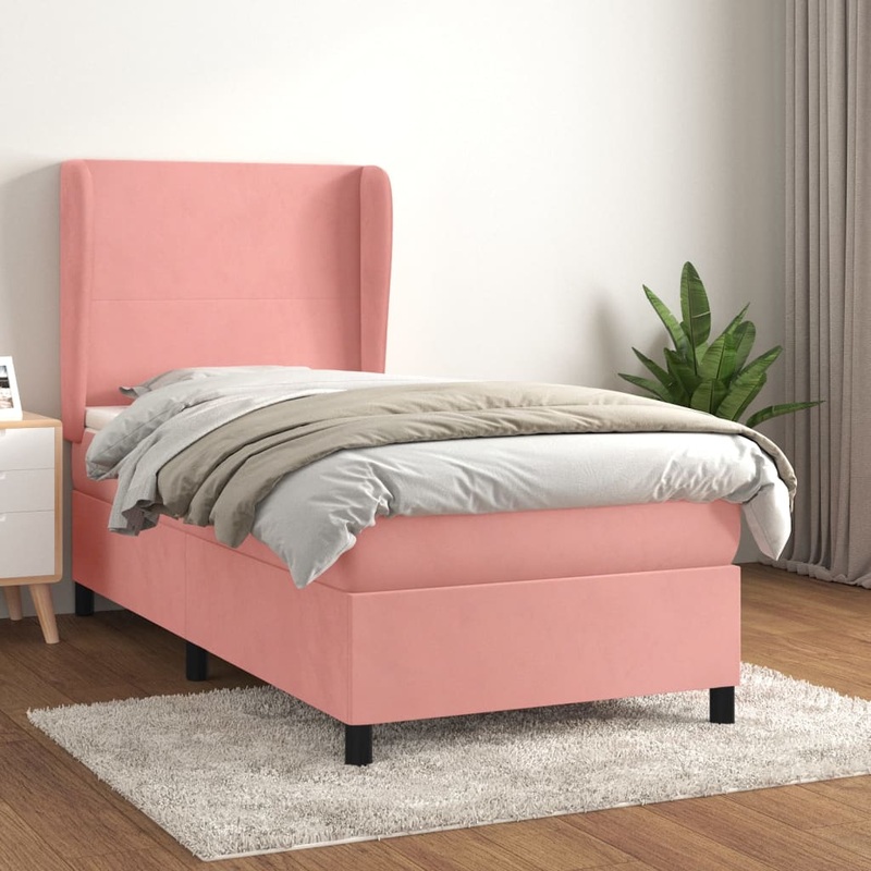 Sommier  lattes de lit avec matelas Rose 90x190 cm Velours