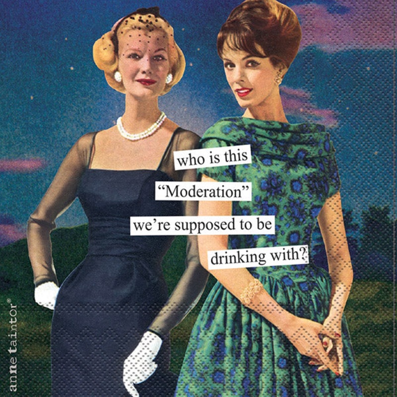 Anne Taintor Moderation Paper Beverage Napkins