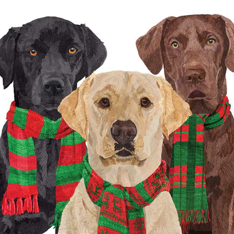 Merry Labradors Paper Beverage Napkin