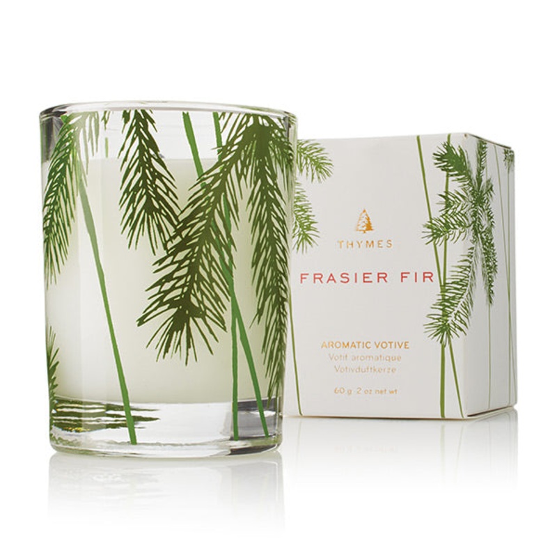 Thymes Frasier Fir Votive in Pine Needle Glass