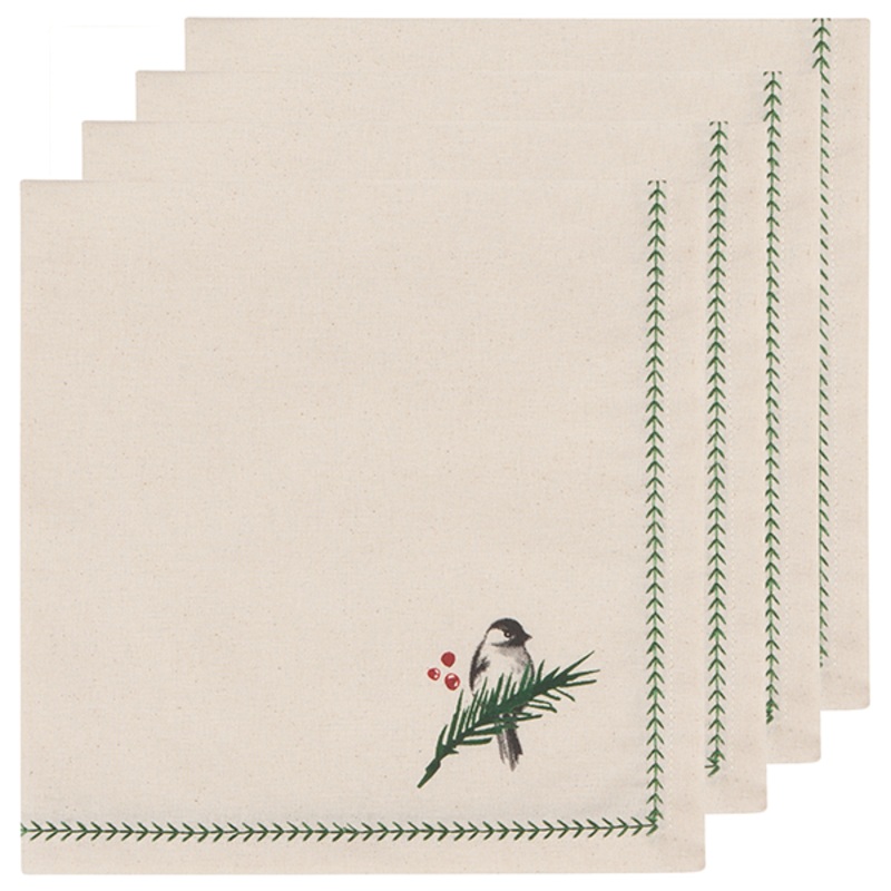Now Designs Set of 4 Forest Birds Napkins