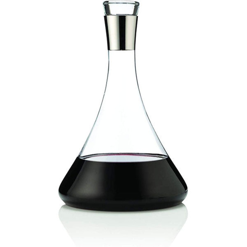 Viski Chrome and Glass Wine Decanter