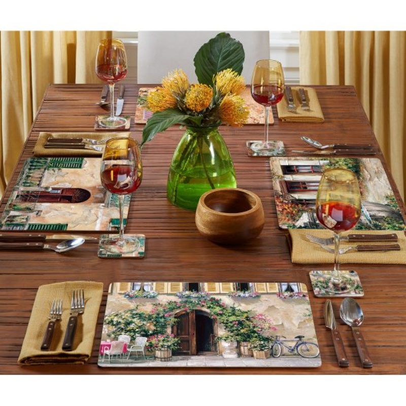 Cala Home Set of 4 Tuscan Doorways Placemats