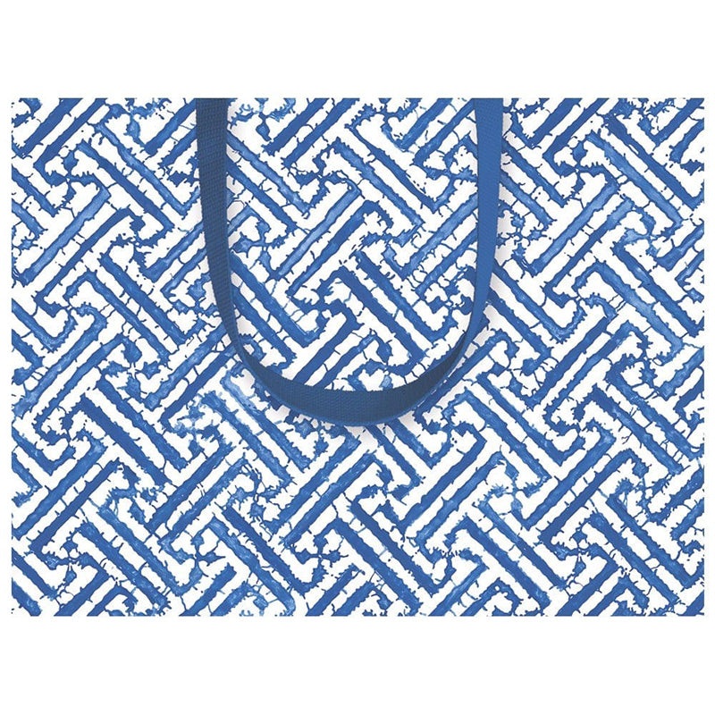 Caspari Fretwork Blue Giftbags