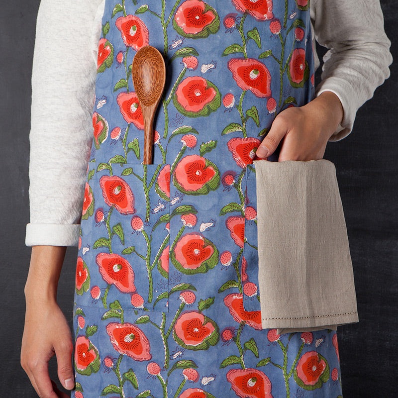 Danica Heirloom Poppy Block Print Apron