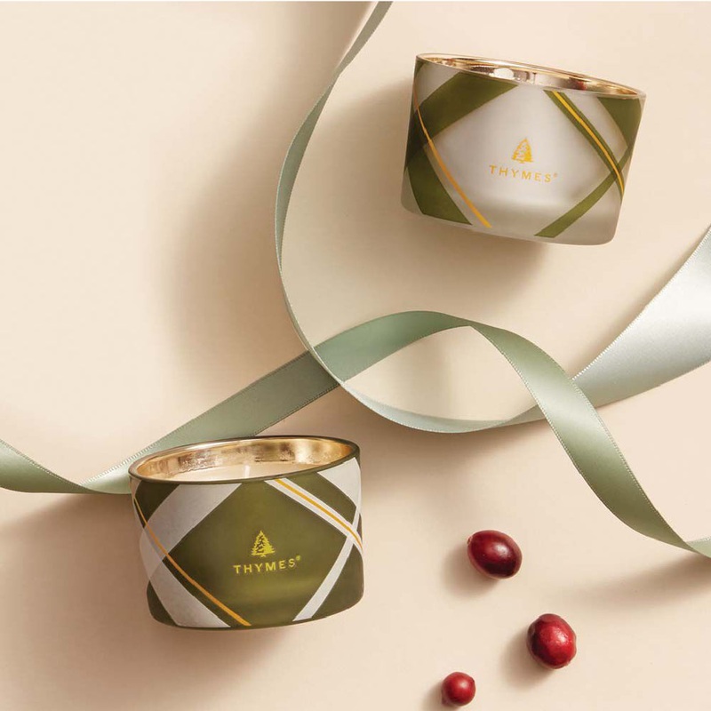 Thymes Frasier Fir Plaid Candles Set