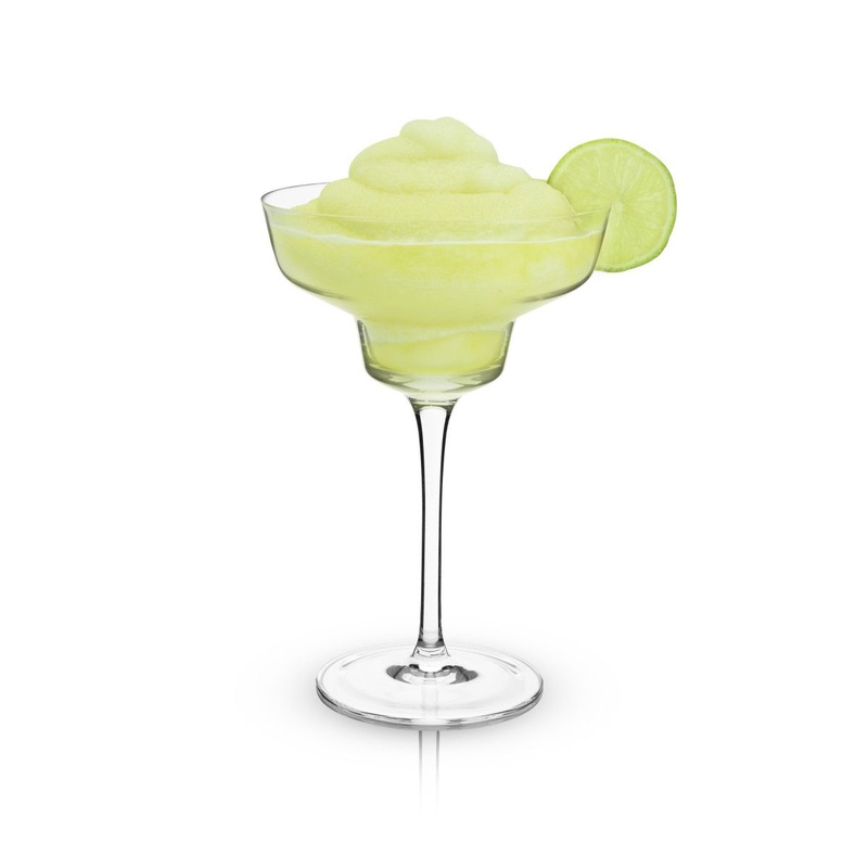 Viski Set of 2 Angled Crystal Margarita Glasses