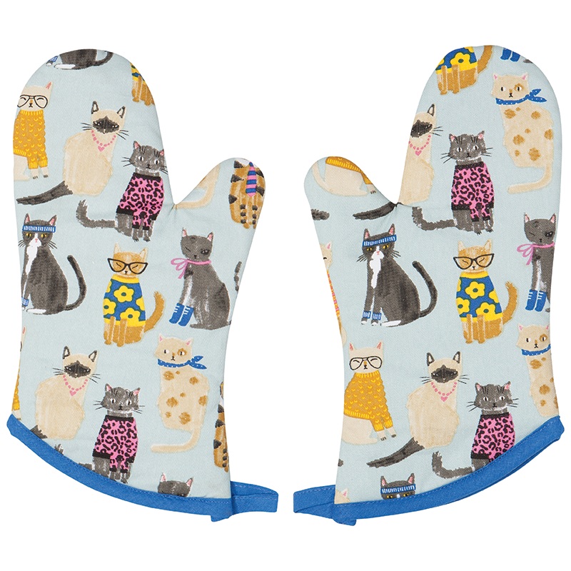 Now Designs Set of 2 Feline Fine Oven Mitts