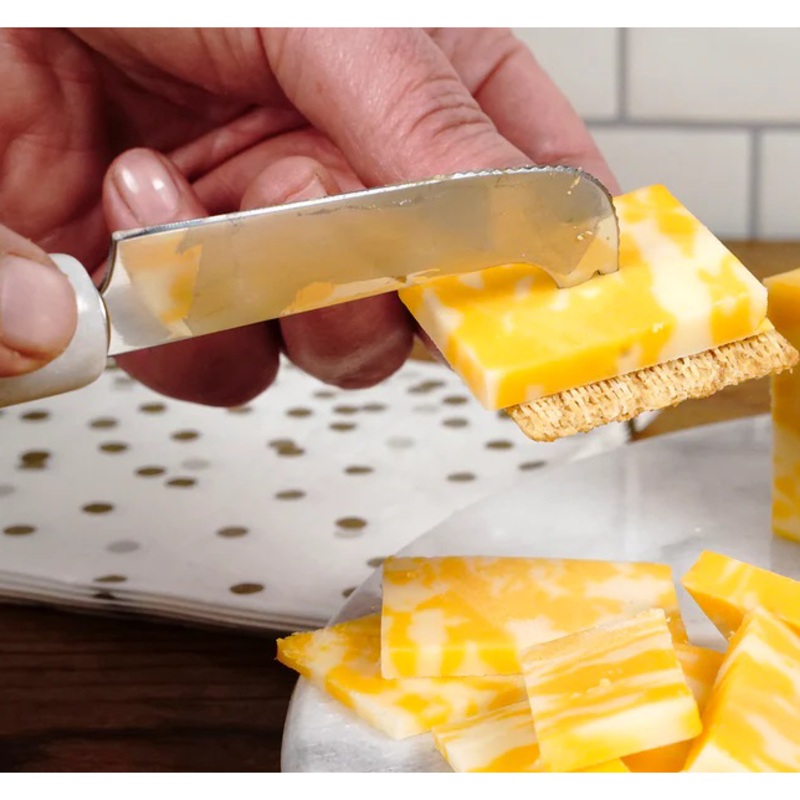 RSVP Natural Marble Cheese Board and Knife Set