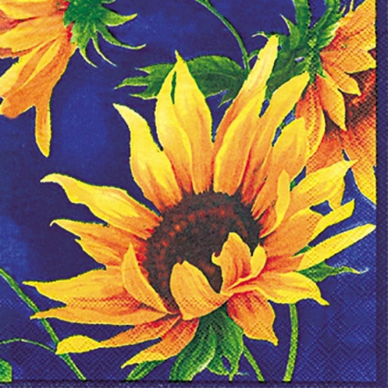Sunshine Blue Paper Beverage Napkins
