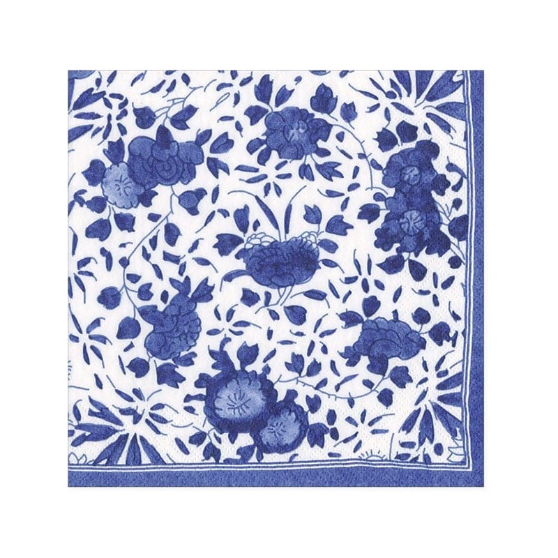 Caspari Delft Blue Paper Beverage Napkins