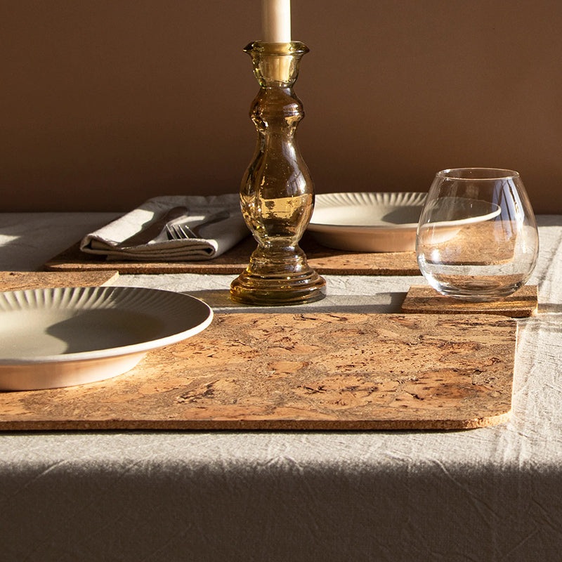 Liga Set of 4 Natural Cork Rectangle Placemats