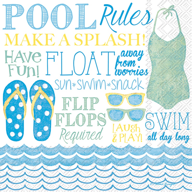 Pool Rules Paper Beverage Napkins
