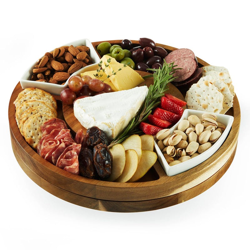 Rotating Acacia Charcuterie Board by Twine Living