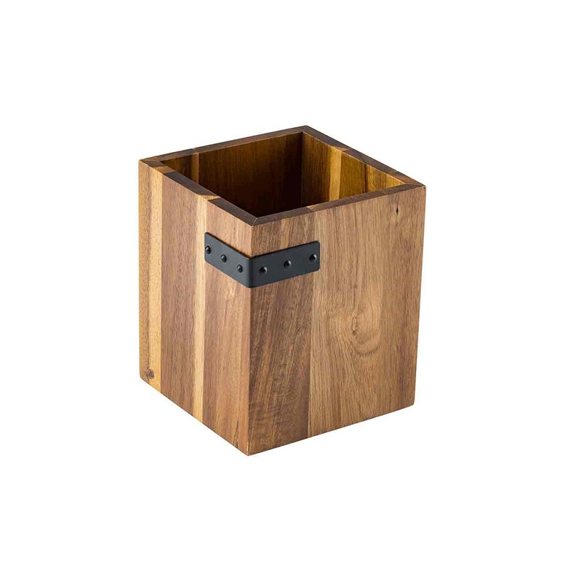 Tablecraft Industrial Collection Acacia Cutlery Holder