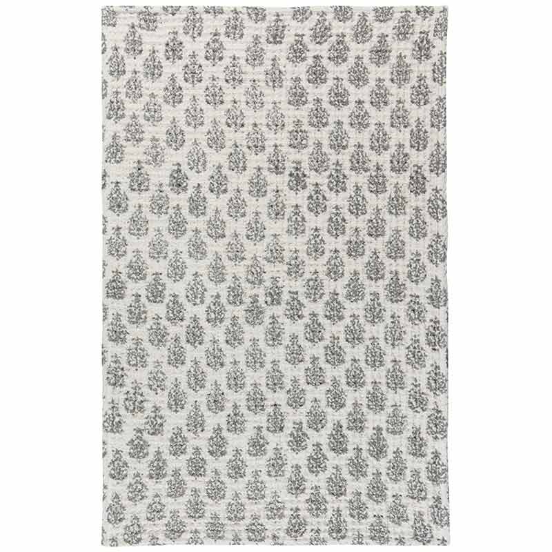 Now Designs Blomma Block Print Dishtowel in Dove Gray