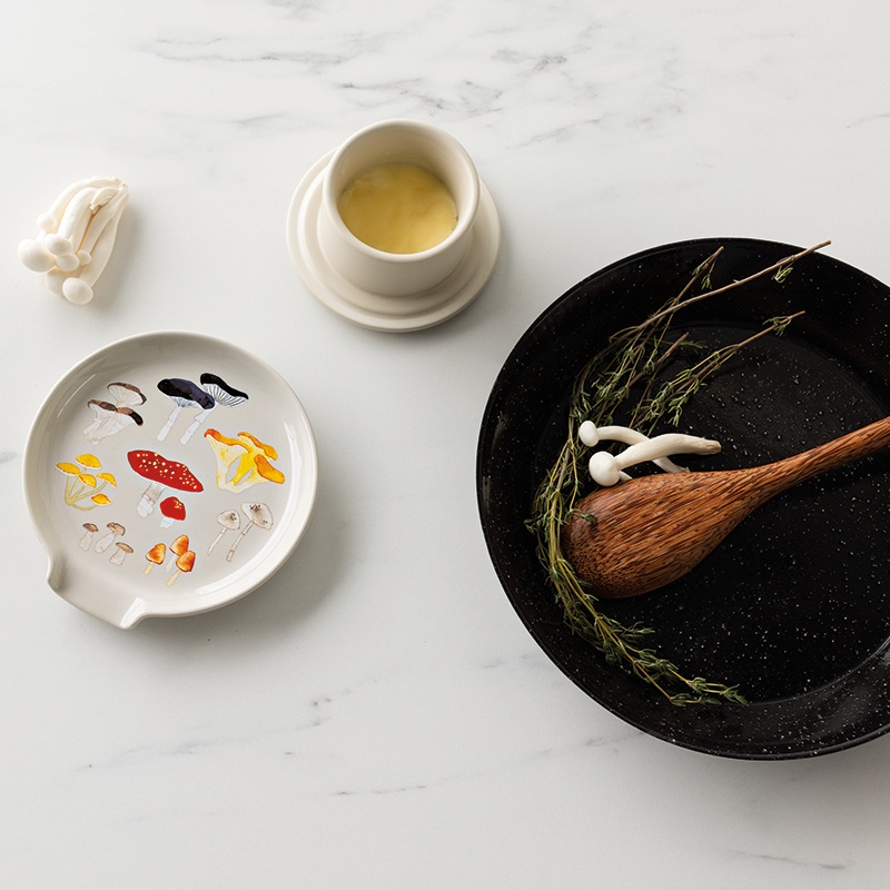 Now Designs Field Mushrooms Stoneware Spoon Rest