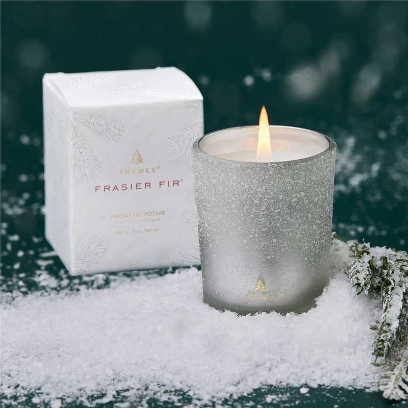 Thymes Frasier Fir Flock Votive Candle