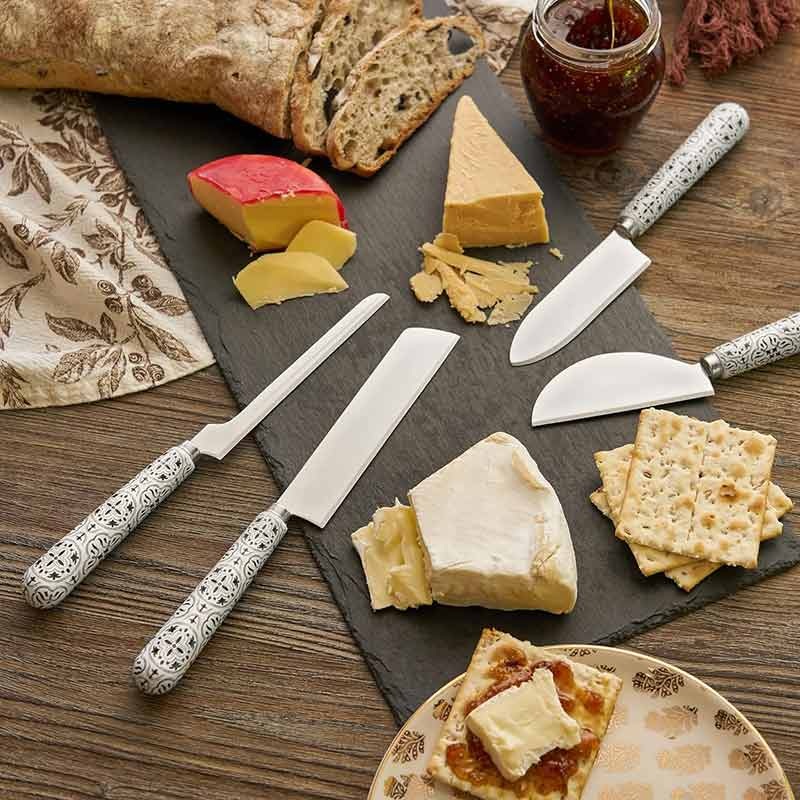 True Set of 4 Tiles Cheese Knives