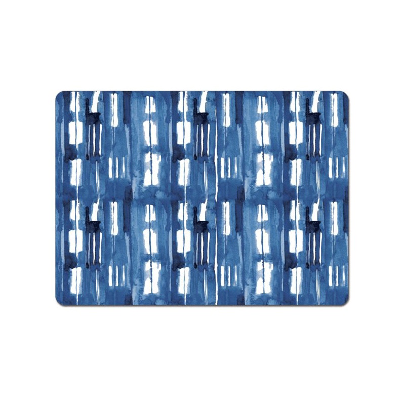 Cala Home Set of 4 Indigo Block Lines Placemats