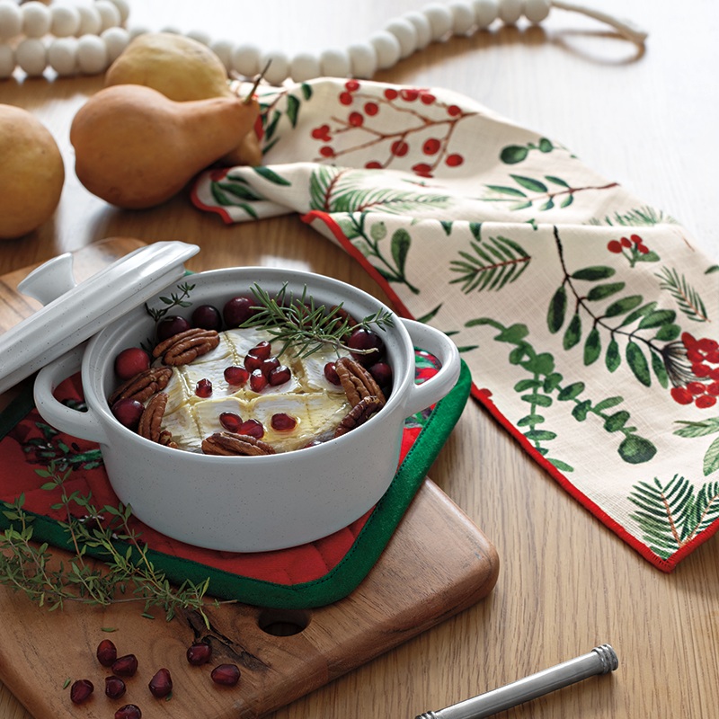Now Designs White Stoneware Brie Baker