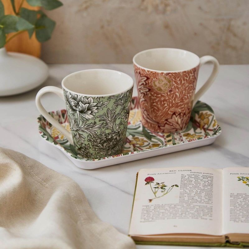 Portmeirion Morris & Co Mug and Tray Set