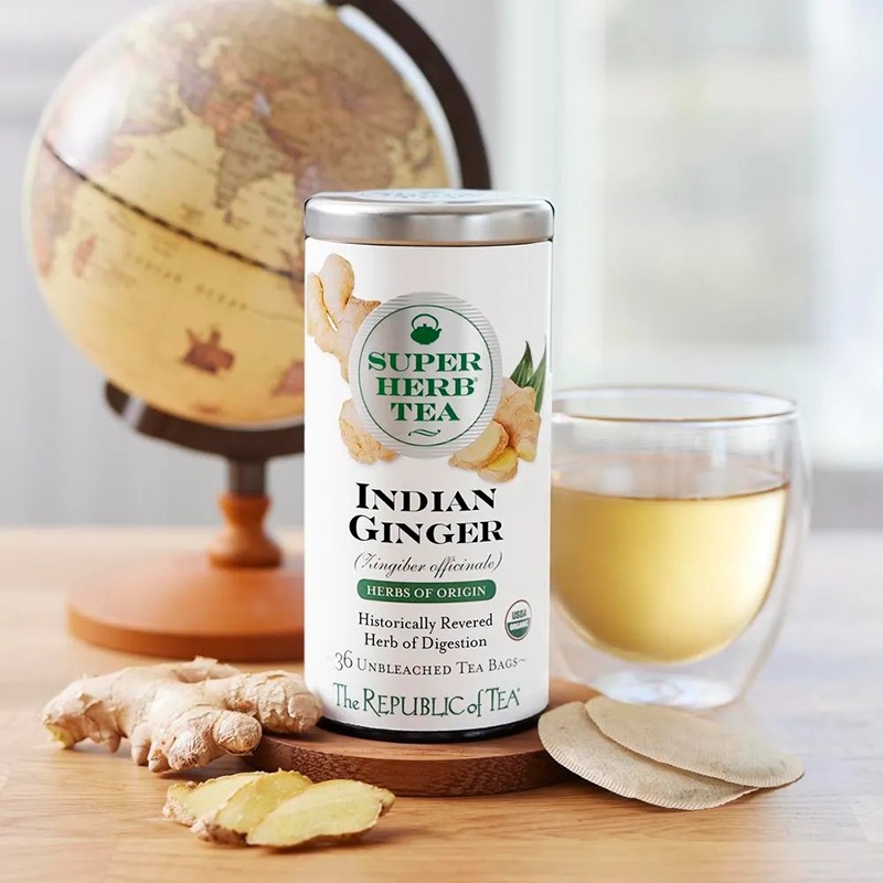Republic of Tea Organic Indian Ginger SuperHerb Herbs of Origin Tea Bags