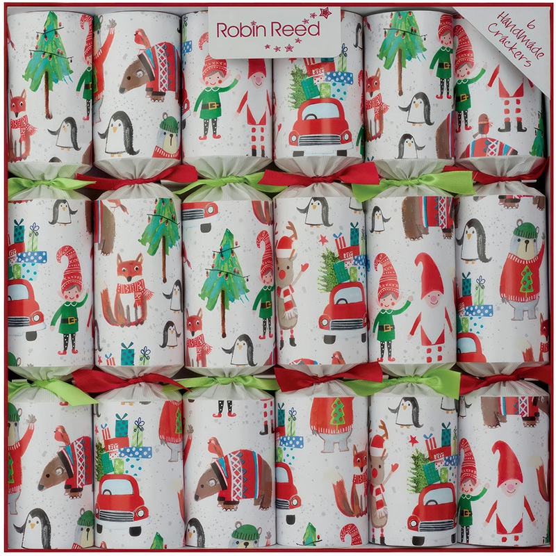Robin Reed 6-Pc Racing Elf Christmas Crackers