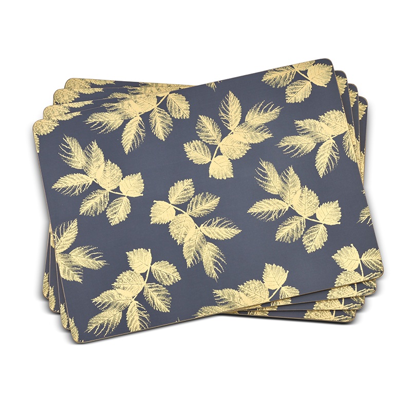 Sara Miller London  Set of 4 Etched Leaves Placemats