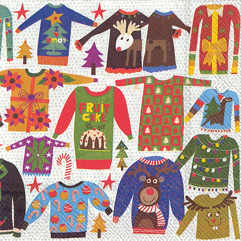 Ugly Christmas Sweater Paper Beverage Napkins