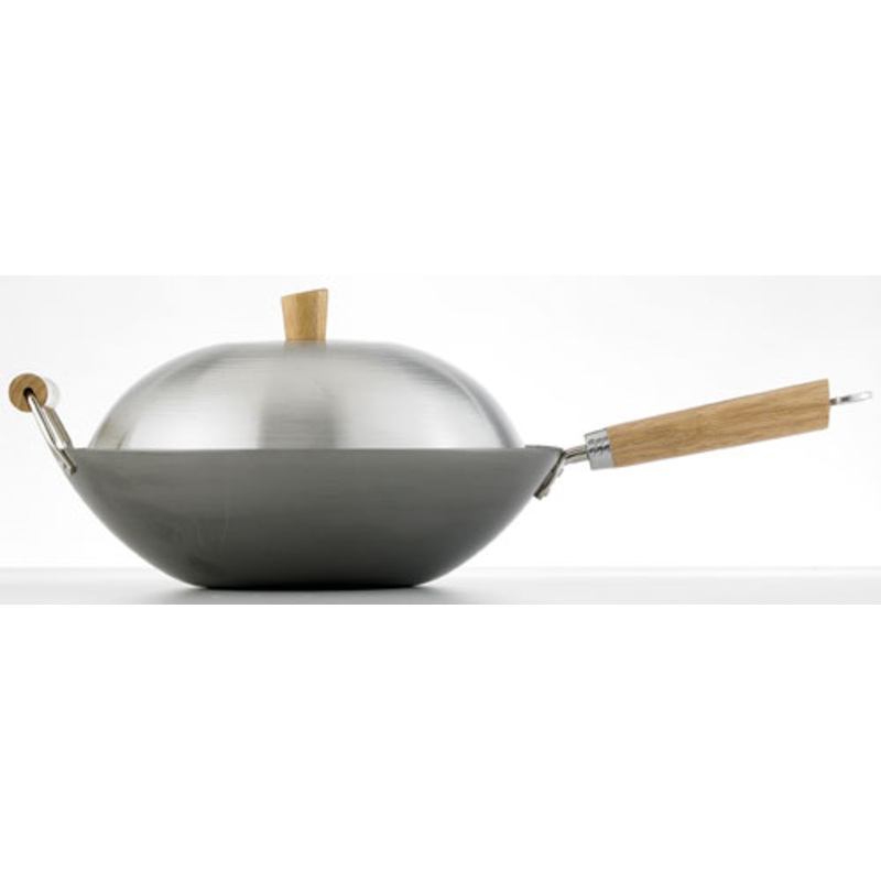 Helen's Asian Kitchen 4 Piece Carbon Steel Wok Set