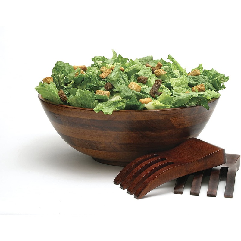 Lipper International Cherry Wood Salad Bowl Set
