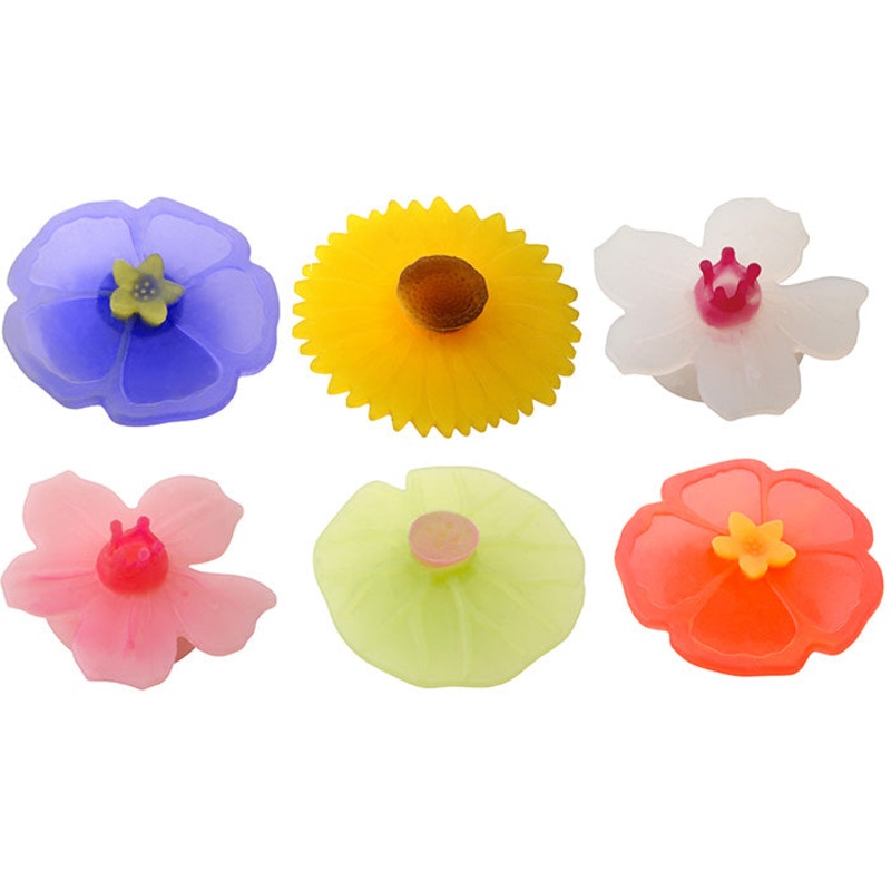 Charles Viancin Set of 6 Floral Drink Markers