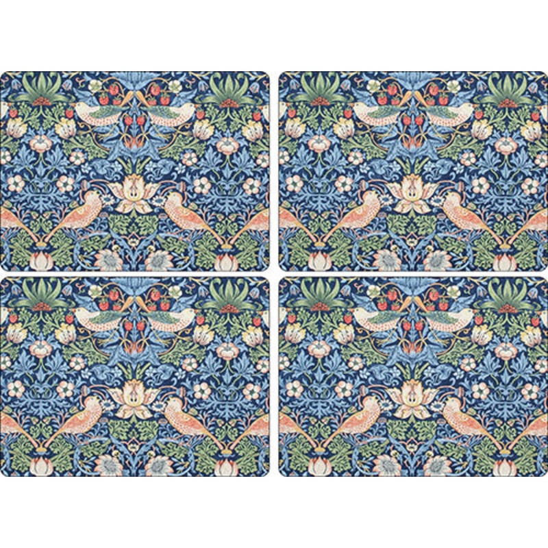 Morris and Co for Pimpernel Strawberry Thief Blue Placemats Set of 4