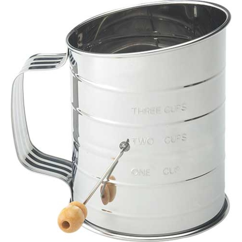 Mrs. Anderson's Baking 3 Cup Stainless Steel Crank Sifter