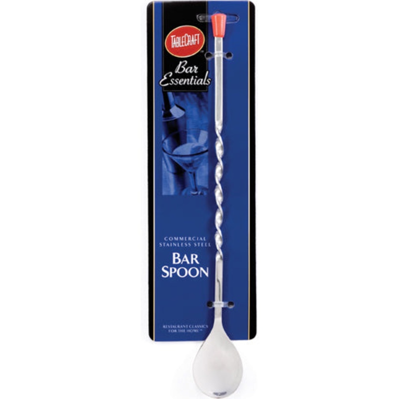 Tablecraft Stainless Steel Bar Spoon with Red Knob
