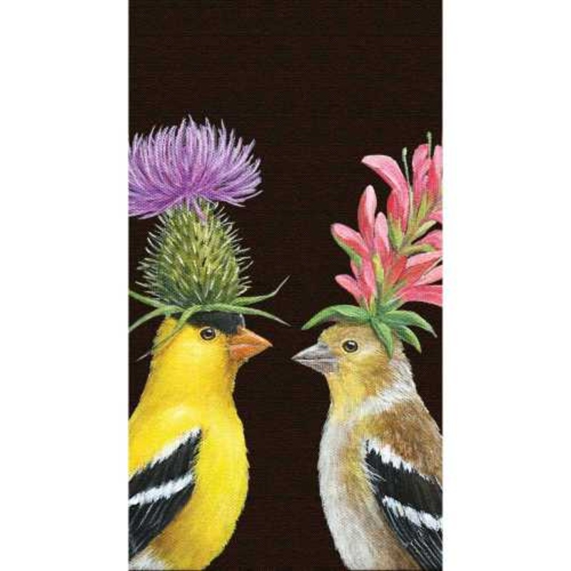 Gold Finch Couple Paper Guest Towel
