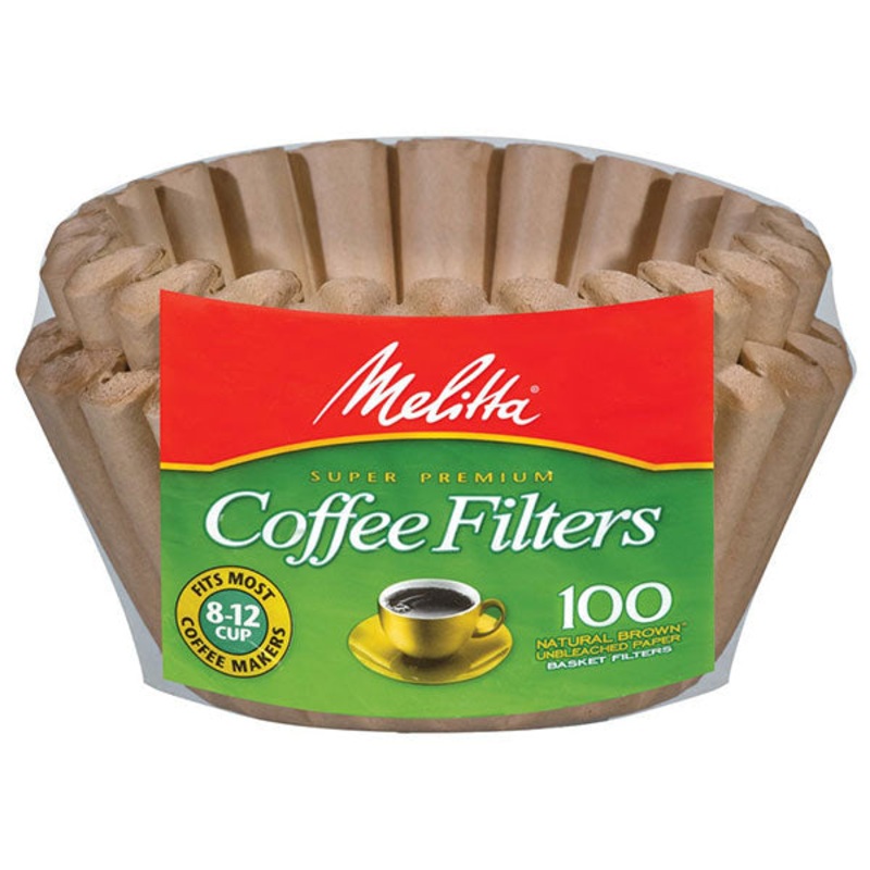 Melitta 8-12 Cup Basket Filter Paper Natural Brown - 100 Count