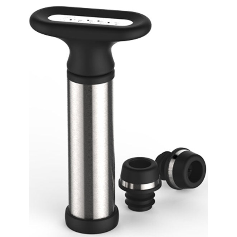 Metrokane Chrome Wine Preserver with 2 Stoppers